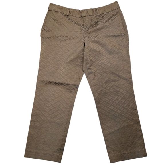Banana Republic Ankle Pants Womens Size 14 Olive Martin Fit Dressy Embossed - Picture 1 of 6